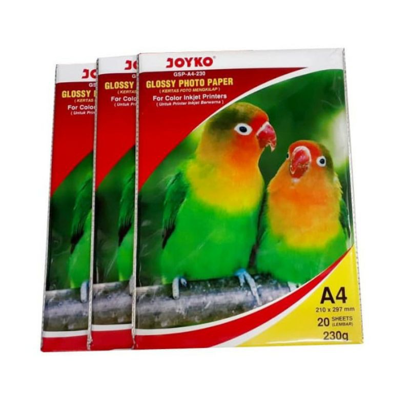 

KERTAS FOTO GLOSSY JOYKO GSP A4 230 gsm
