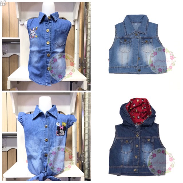  Kemeja  Tanpa Lengan Vest  Jeans Anak 3 9 tahun Perempuan 