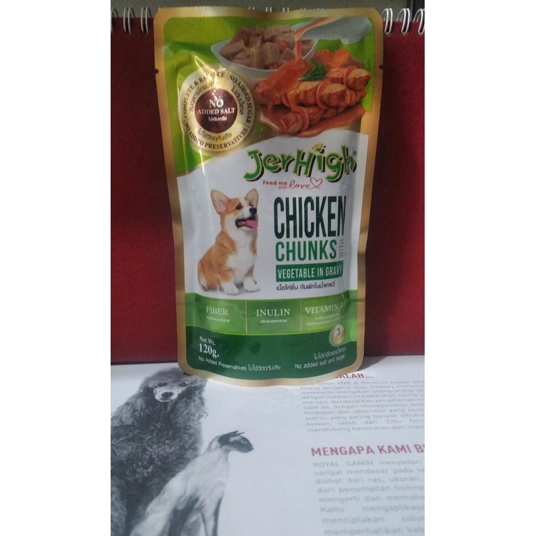 Jerhigh Wet Food Pouch 120g Cemilan Anjing