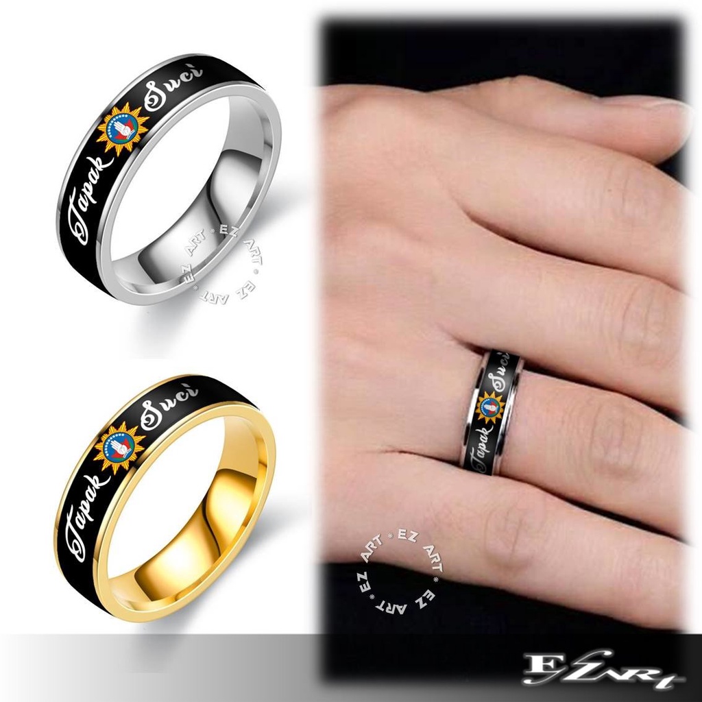 [EZArt] CINCIN SIMPLE CUSTOM TEMA SILAT TAPAK SUCI TS TITANIUM STAINLESS ANTI KARAT