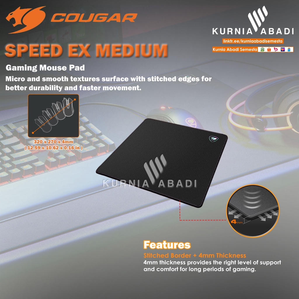 COUGAR GAMING MOUSE PAD SPEED EX Gaming Mouse Pad Medium