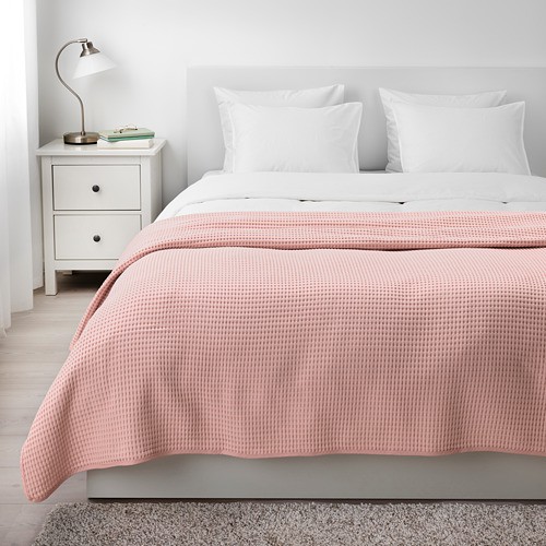 VARELD Penutup tempat tidur 230x250 cm abu hijau / abu tua / putih / pink