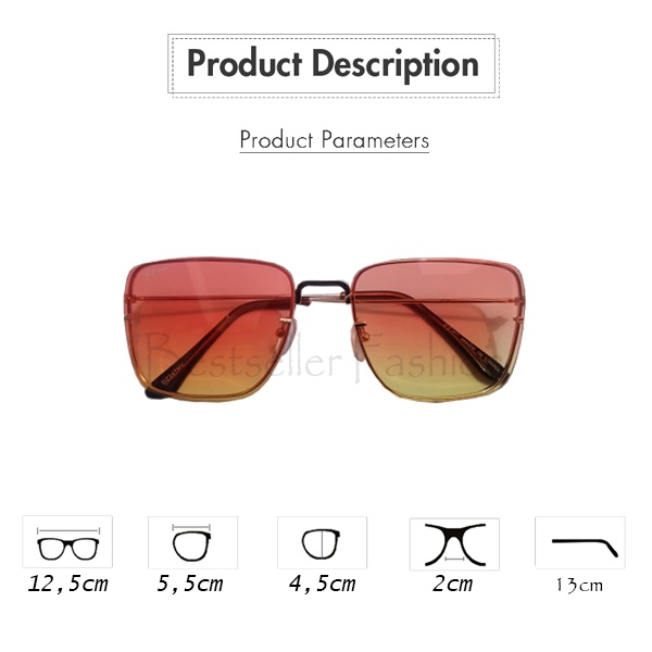 Kacamata Unisex Fashion Untuk Wanita Dan Pria Gaya Santai Anti UV Korean Import Kacamata Hitam Frame Aviator Sunglasses Korean Style NOCASE