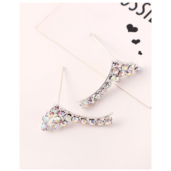 LRC Anting Tusuk Fashion Platinum Angel Wing Stud Earrings Y63192