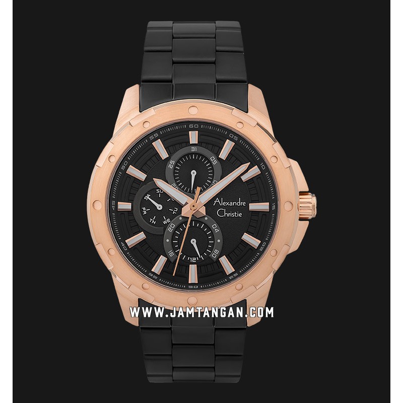 Alexandre Christie AC 6538 MF BBRBA Men Black Dial Black Stainless Steel Strap