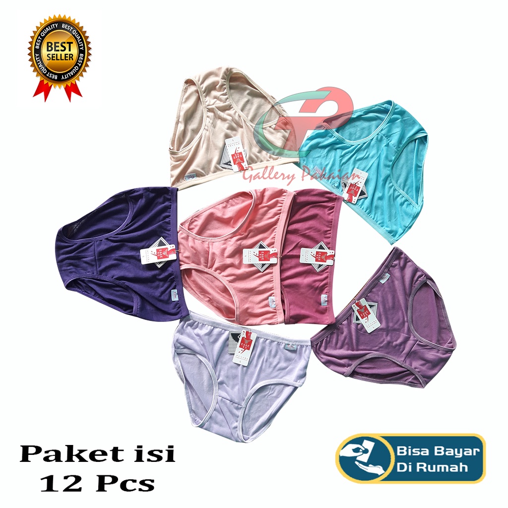 Celana dalam wanita selusin Paket 12 PCS Celana dalam cewe murah ESSE LYCRA Underwear size XXL terlaris