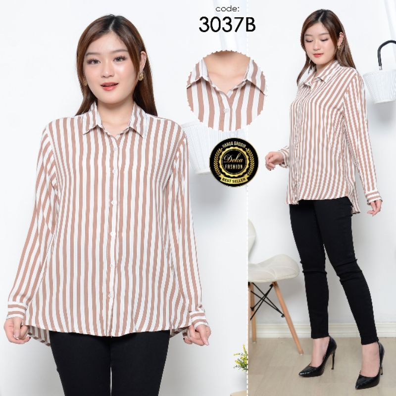 KEMEJA WANITA SALUR KATUN RAYON. 3037-Coklat muda B