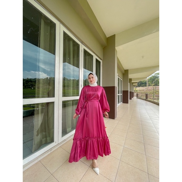 Dress Syamora premium / dress satin silk maxmara