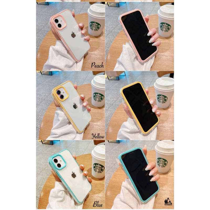 Soft Case Bemper Candy Bening iPhone 6 6+ 7 7+ 8 8+ SE 2 XR X XS MAX 11 11 PRO MAX 12 12 PRO MAX With Frame Camera Pelindung Kamera Softcase Silikon Jelly Clear Cover Bukan Hardcase Silicone