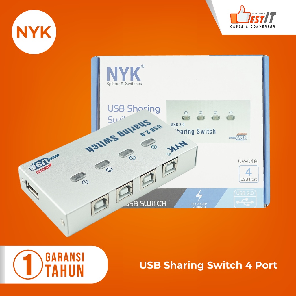 USB Sharing Switch 4port / USB Auto Data Switch Printer 4 port NYK