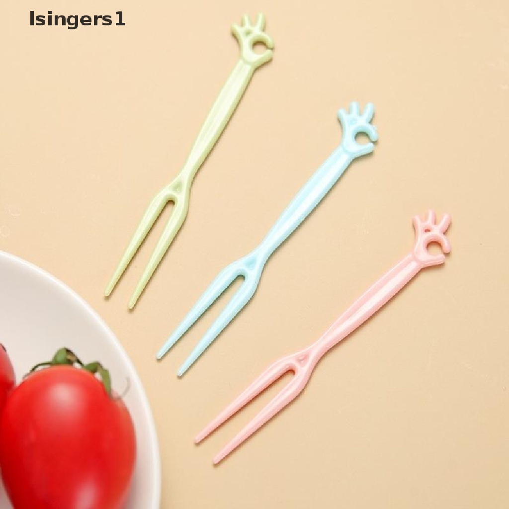 (lsingers1) 50pcs / Set Tusuk Gigi Buah / Snack / Dessert Bahan Plastik Untuk Anak