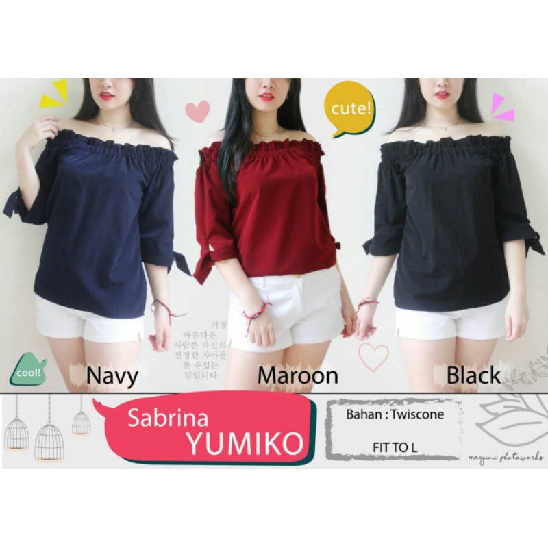 REAL PICT - Blus wanita / atasan wanita / Blus Sabrina Polos