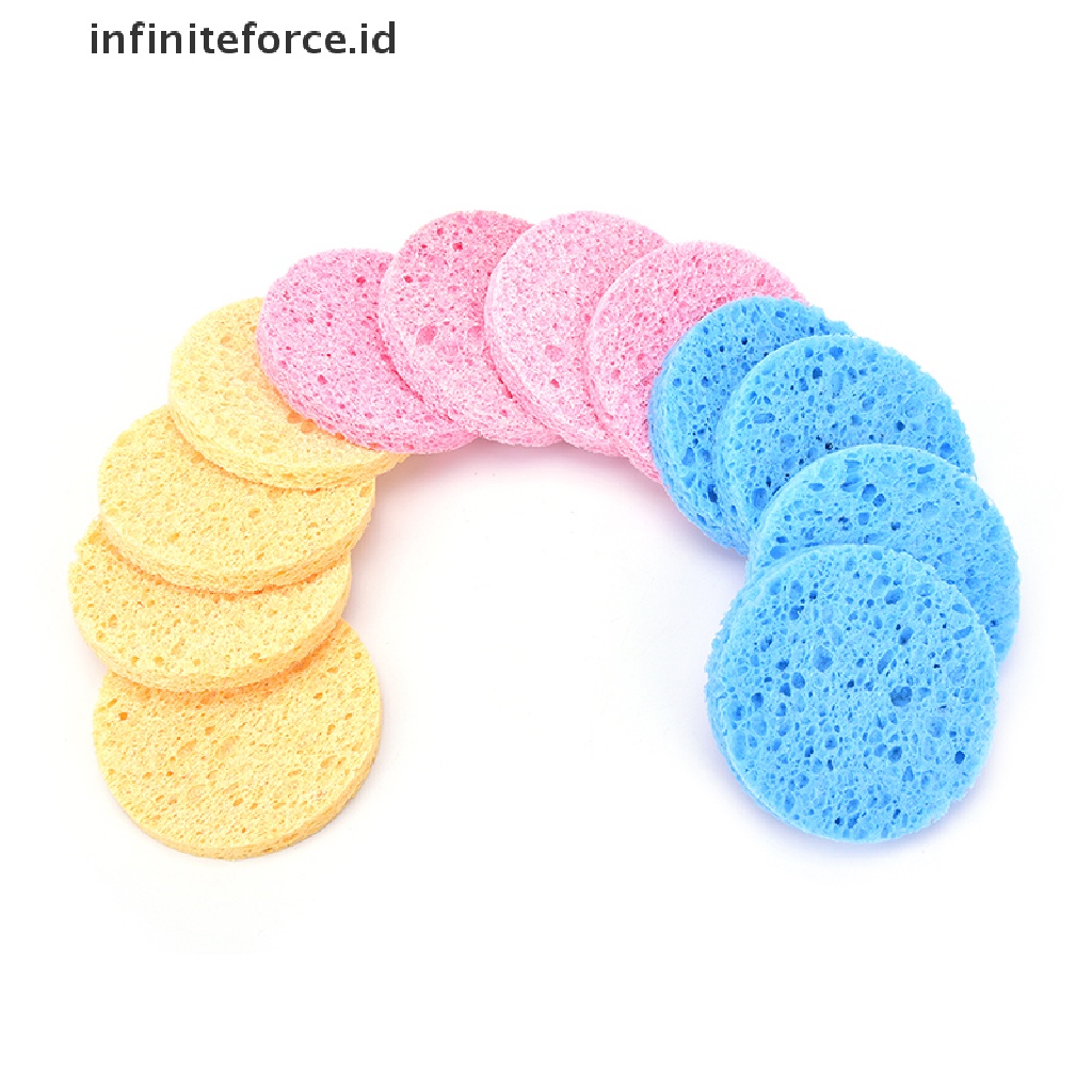 Infiniteforce.id 4pcs Spons Pembersih Wajah Bahan Serat Kayu Alami