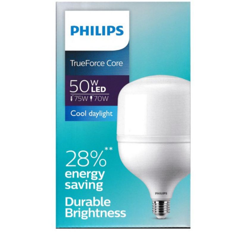 Lampu LED Philips 50W Jumbo True Force core 50 watt Besar E27 Bohlam CDL Putih 5000 Lumen Super terang