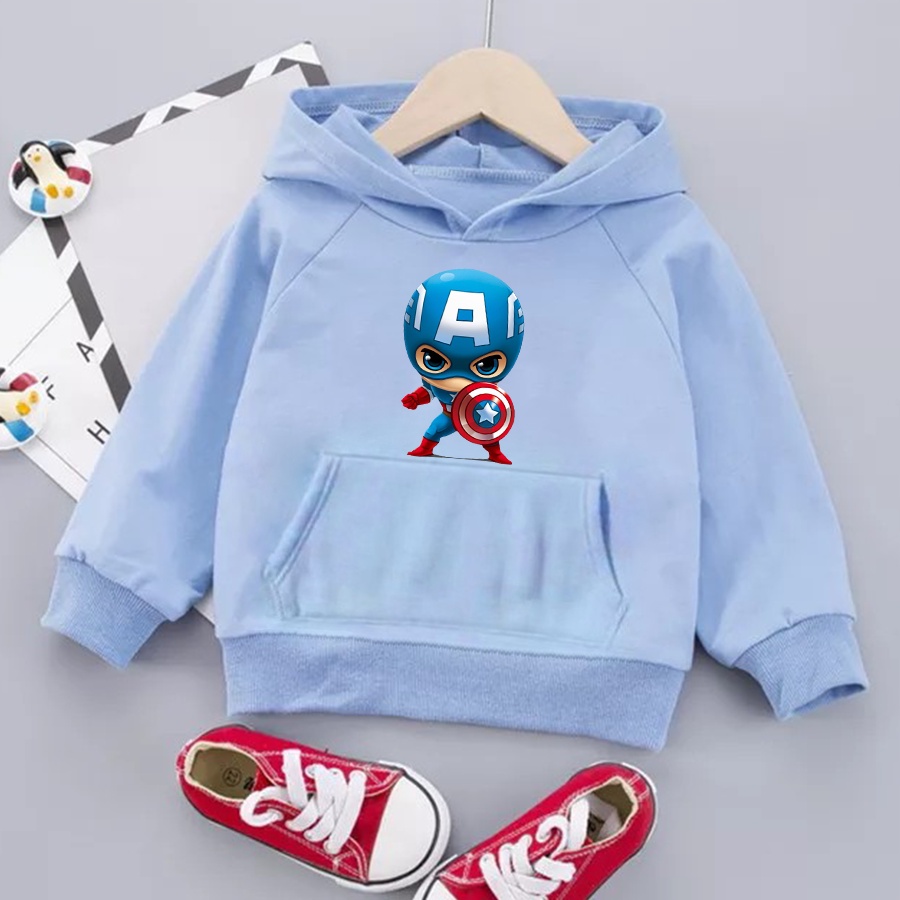 Hoodie Anak Laki Laki Dan Perempuan Captain Amerika Sweater Anak Hoodie Anak