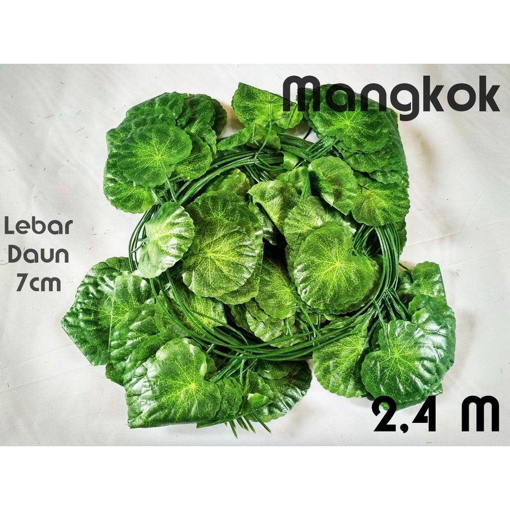 Daun Rambat Ivy Anggur Maple Srigading Artificial Palsu Dekorasi Bunga Plastik-Mangkok 2,4 m