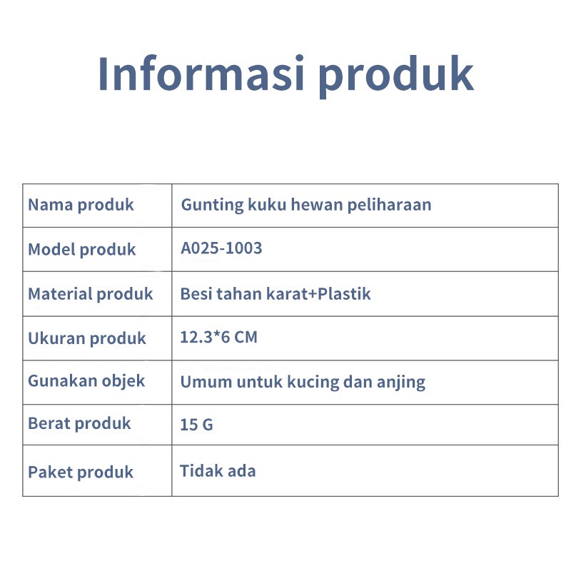 Gunting Kuku Kucing Anjing Gunting Kuku Hewan Peliharaan Stainless Steel Pangkas Alat Perawatan kemasan kardus