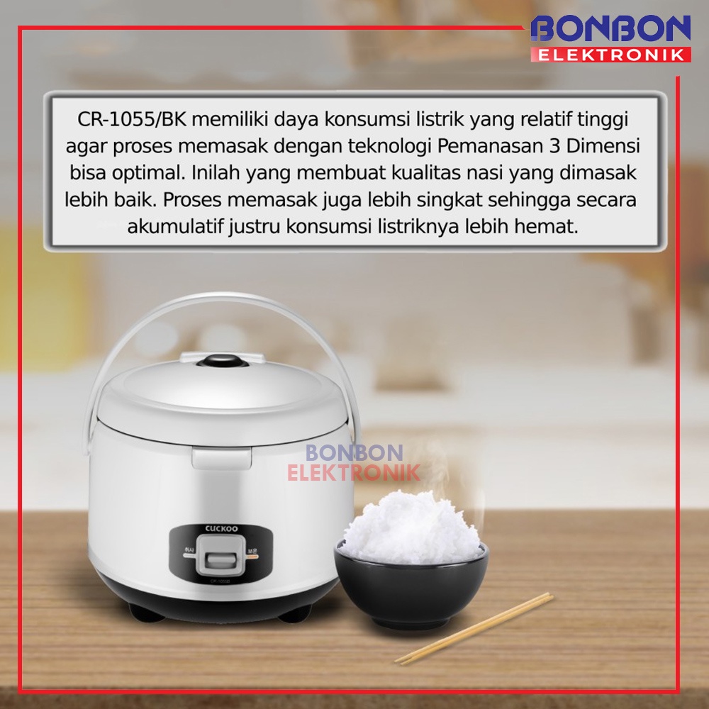 CUCKOO Rice Cooker Mechanical CR-1055/BK 1.8L No.1 in Korea 1055BK