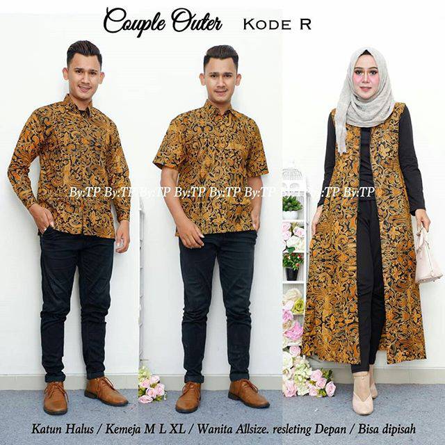 Couple outer batik termurah/baju couple kondangan/outer batik/kemeja batik