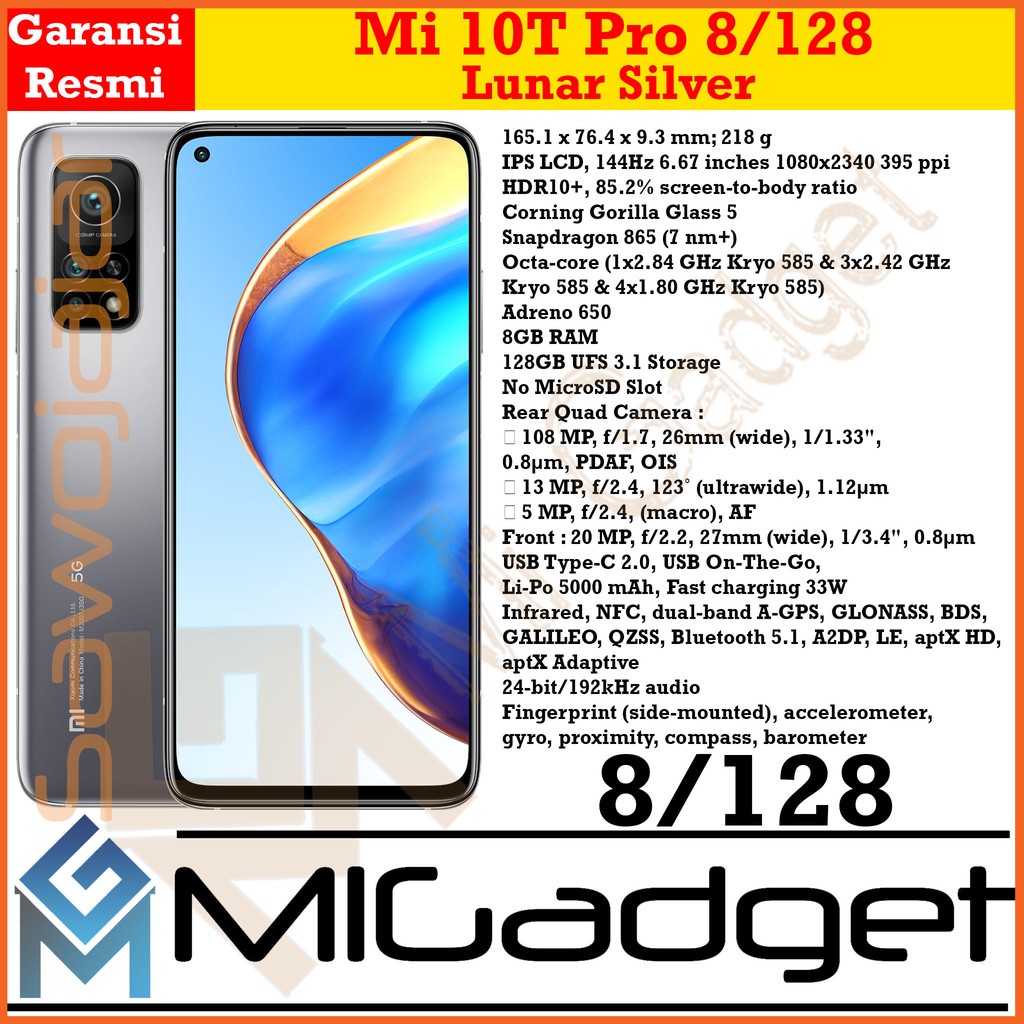 Xiaomi Mi 10 T Pro Mi10T Pro Mi 10T Pro 8/128 Garansi Resmi