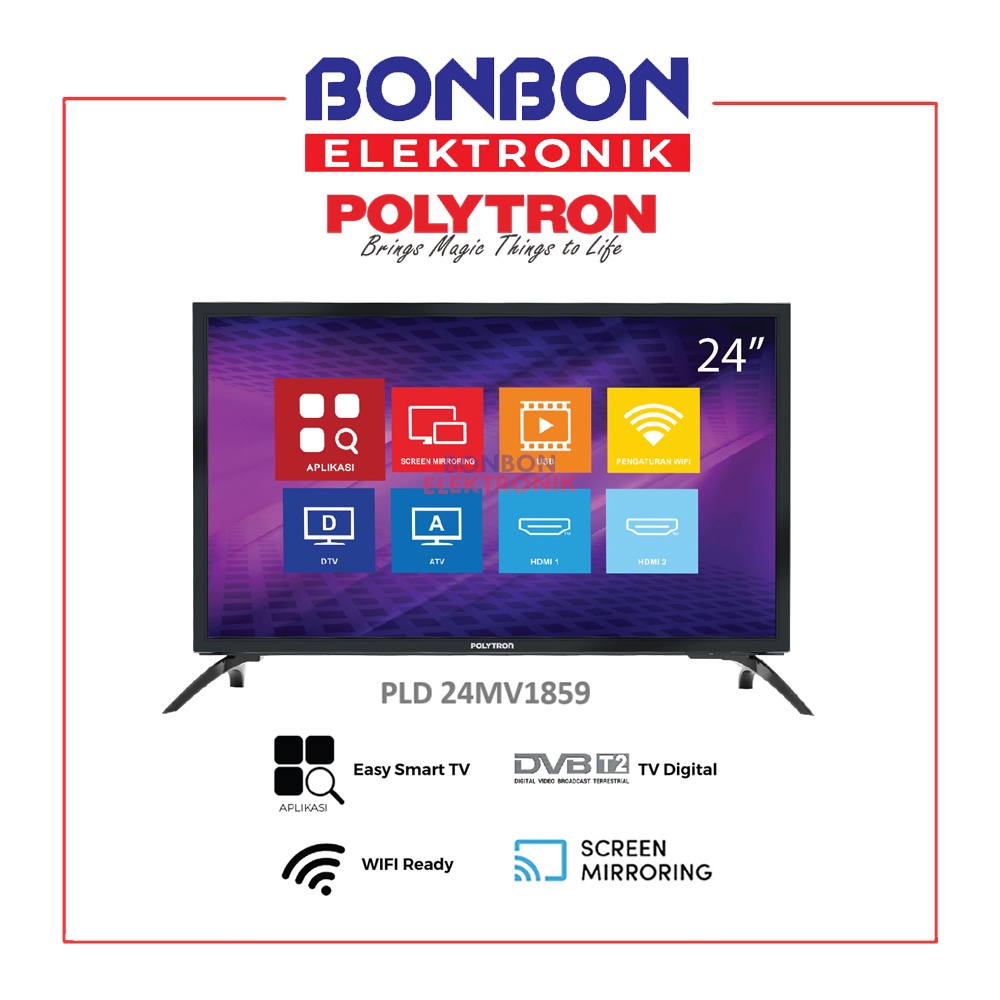 Polytron LED Smart TV 24 Inch PLD 24MV1859 / Digital Youtube Mola