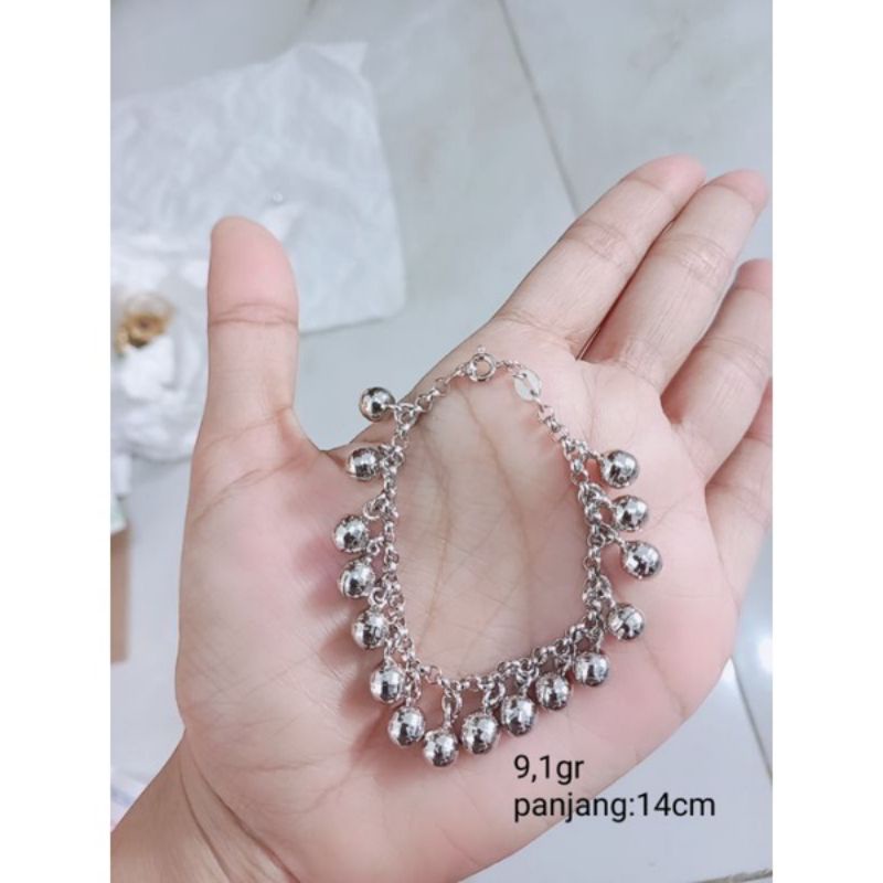 GELANG TANGAN RANTAI OLOMPIC ANAK + 16BEL / GELANG PERAK ASLI SILVER 925 LAPIS EMAS/ GELANG FASHION TERBARU