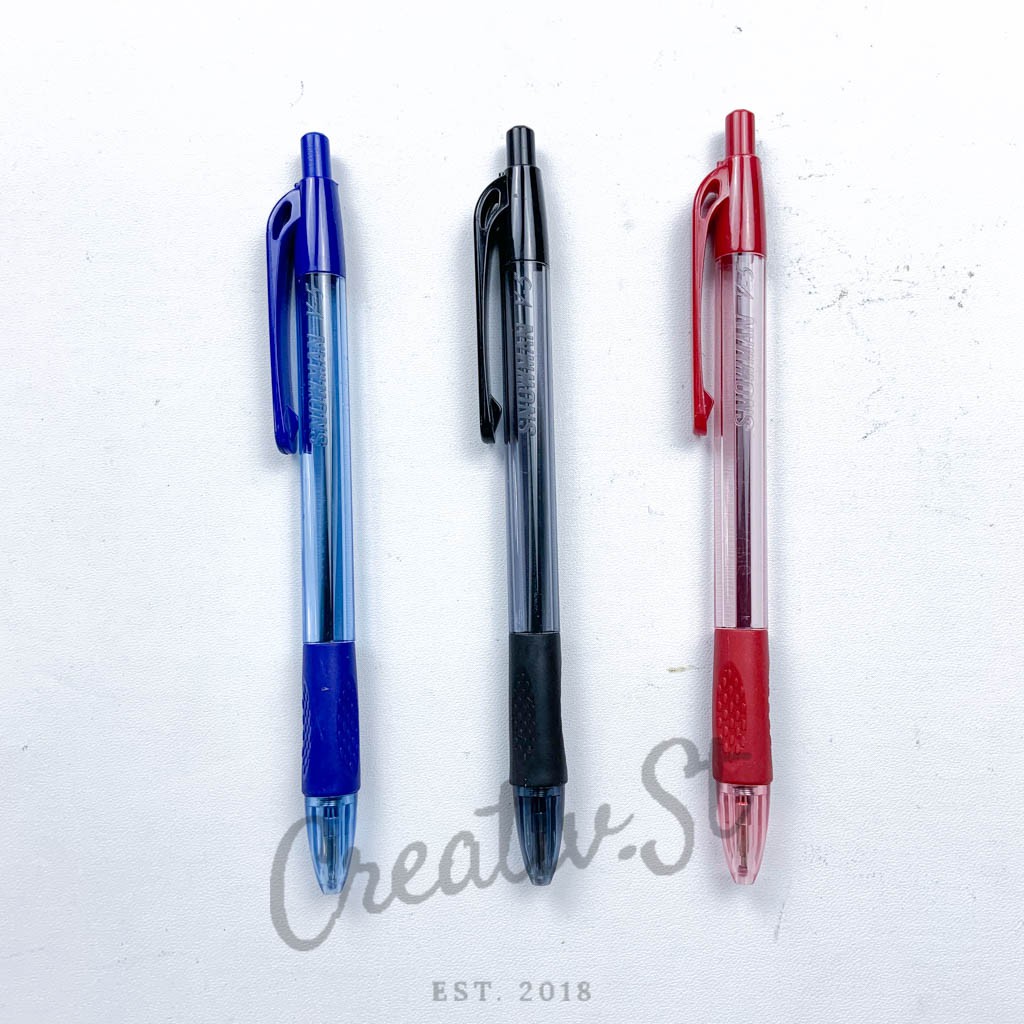 

SNOWMAN V-5 0.7 Mm Bolpen Semi Gel Tinta Hitam Merah Biru