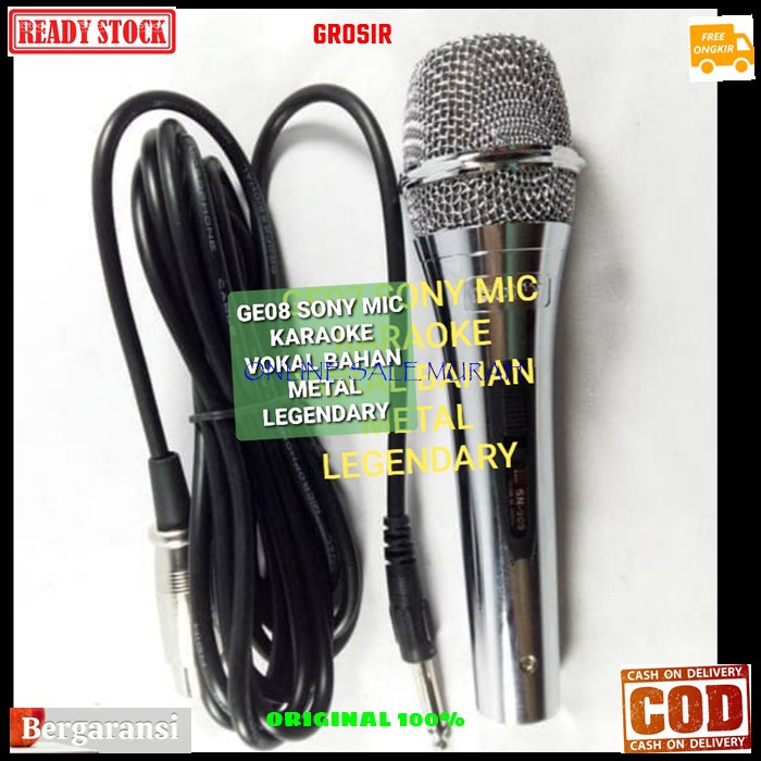 G08 Microphone SONY legendary vokal mic kabel karaoke volume suara Professional dynamic microphone cable meeting vocal audio sound pro jernih panggung pidato ceramah imam masjid musik music pengeras suara G08   BAHAN METAL BISA SEGALA JENIS AUDIO  Spesifi