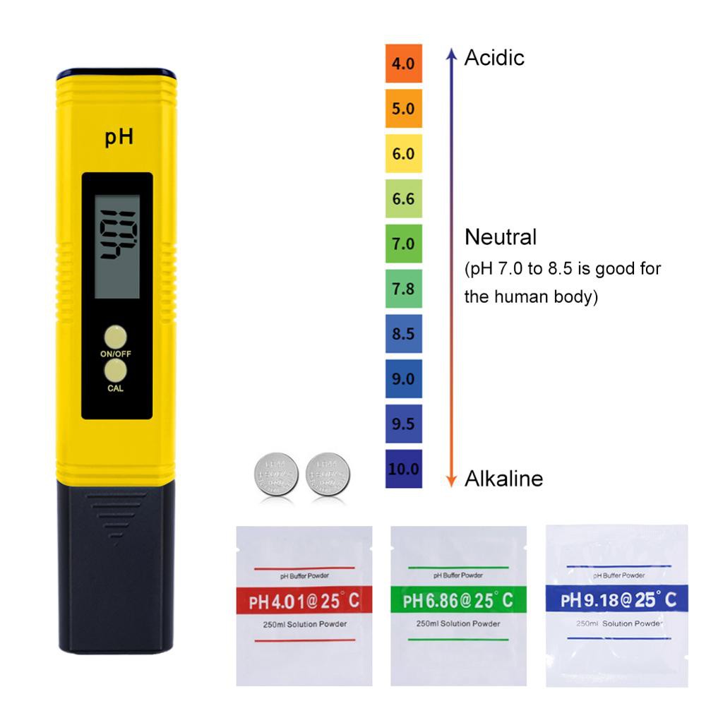 10pcs ph-02 Newest Protable LCD Digital PH Meter Pen of Tester Aquarium Pool Water Wine Urine tds