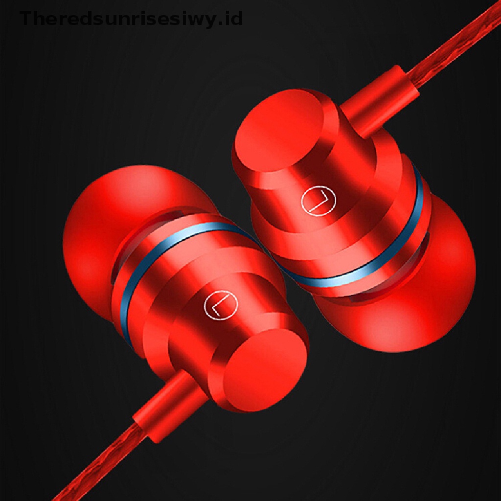 (Theredsunrisesiwy.Id) Headset Earphone Kabel Stereo Heavy Bass Noise Canceling Untuk Olahraga