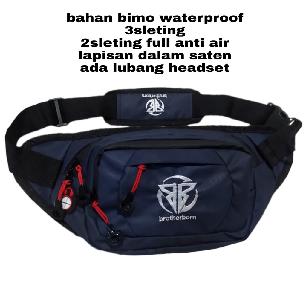 Waistbag hitam Pria Waterproof Tas Pinggang Original