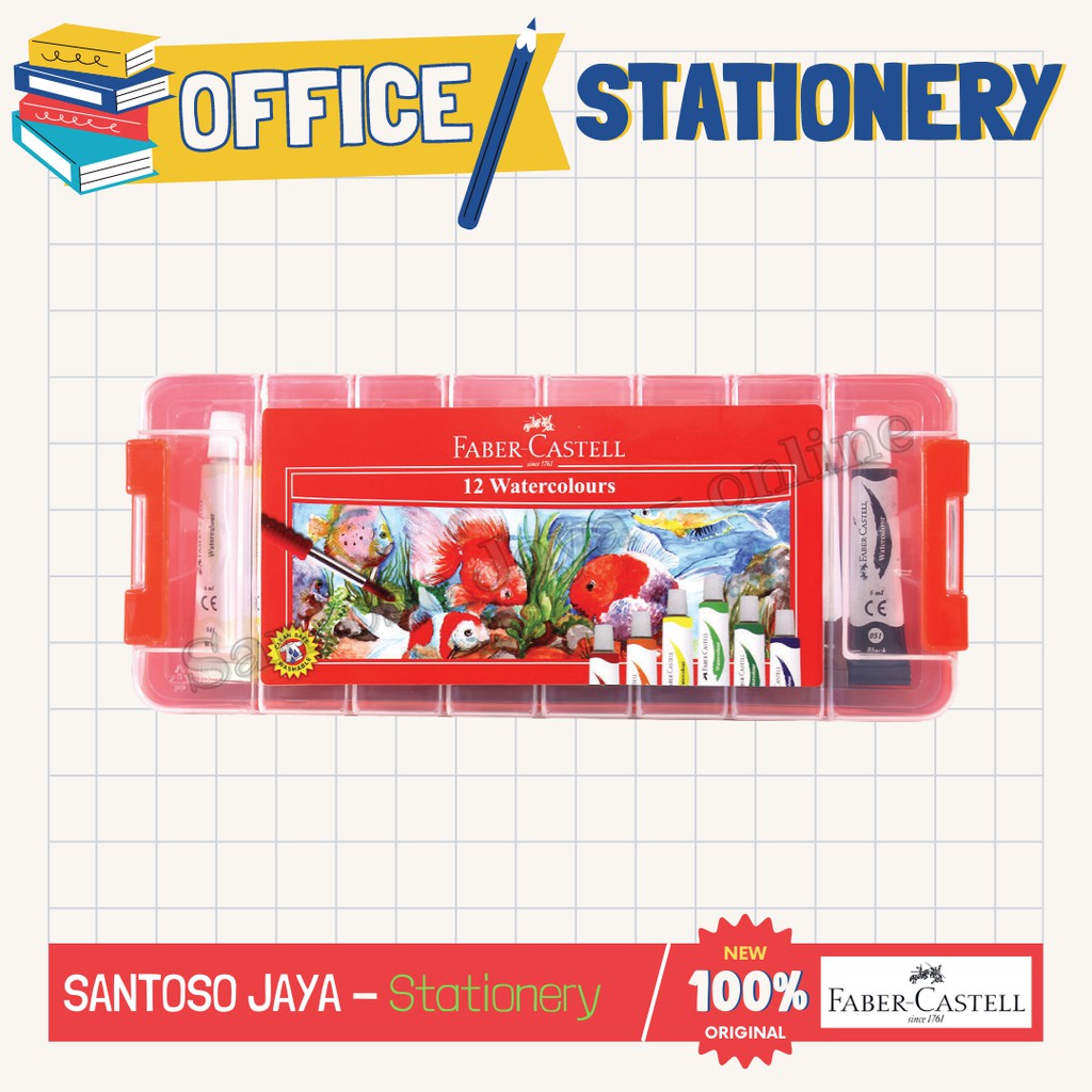 

Cat Air FABER CASTELL 12 Warna - Water colour 12x6ml - 121004P