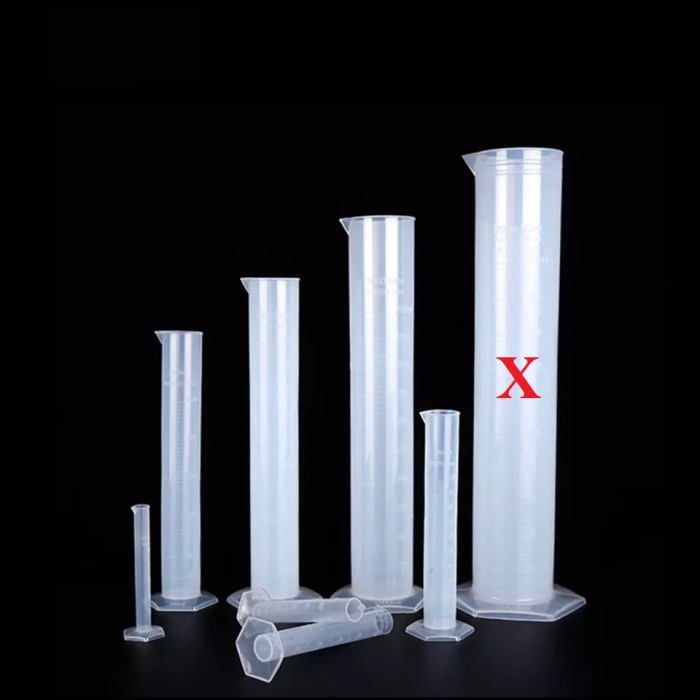 Gelas Ukur Plastik Lab bentuk Silinder Tabung Ukur Measuring Cylinder Gelas Takar 10ml 25ml 50ml 100ml 250ml 500ml 1000ml