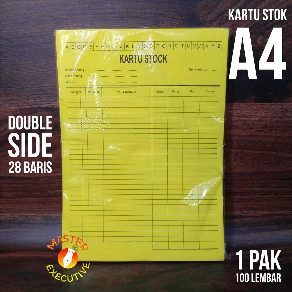 [Pak - 100 Lembar] Kartu Stok A4 - Catatan Stock Gudang Kuning