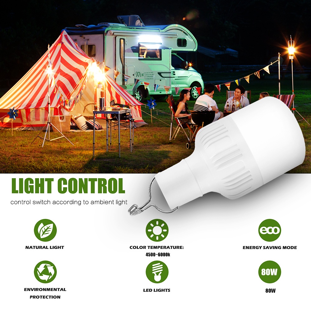 [ Rechargeable LED Bulb Portable Emergency Night Market Light for Home Lighting Outdoor Hiking Camping ]