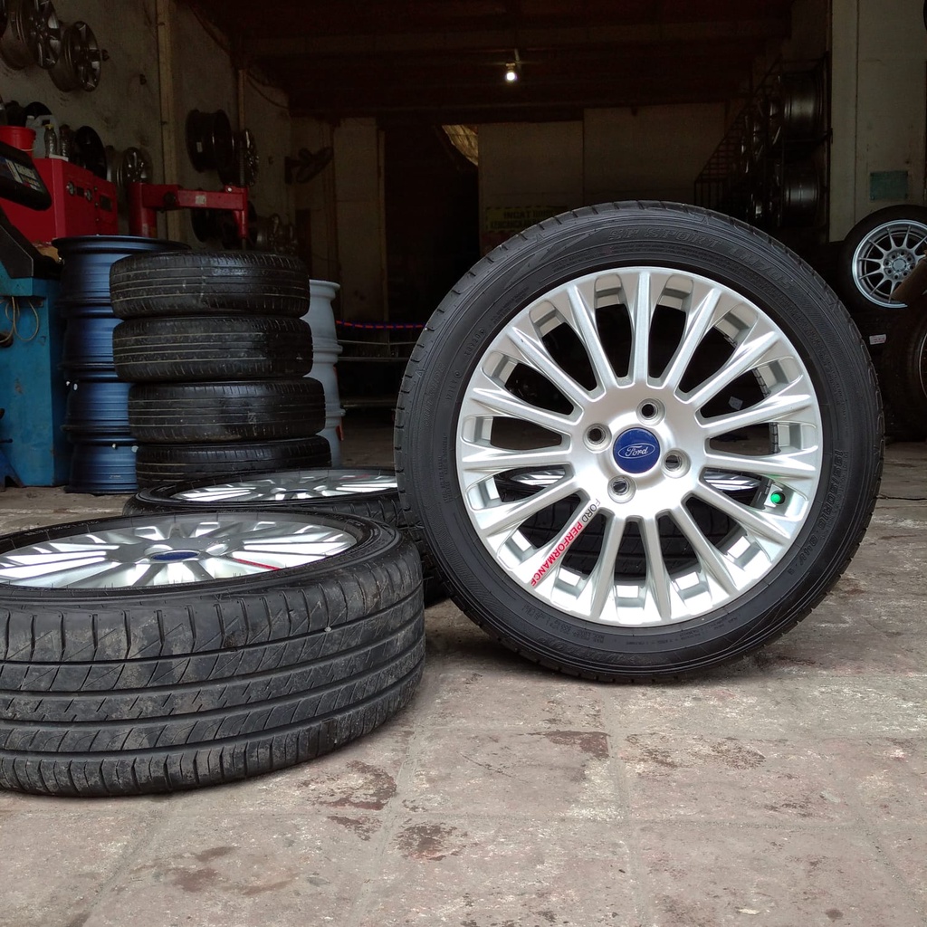 REDY STOCK VELG MOBIL BEKAS COPOTAN MOBIL MODEL STD FORD FIESTA RING 16 LEBAR 6 PCD 4X100 ET 48 + BA