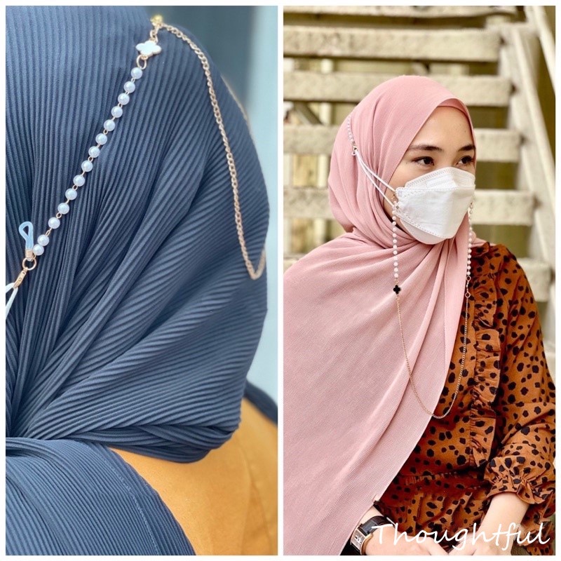 Zomi Kalung Rantai Dengan Gesper Magnet Hias Berlian Imitasi Untuk Hijab