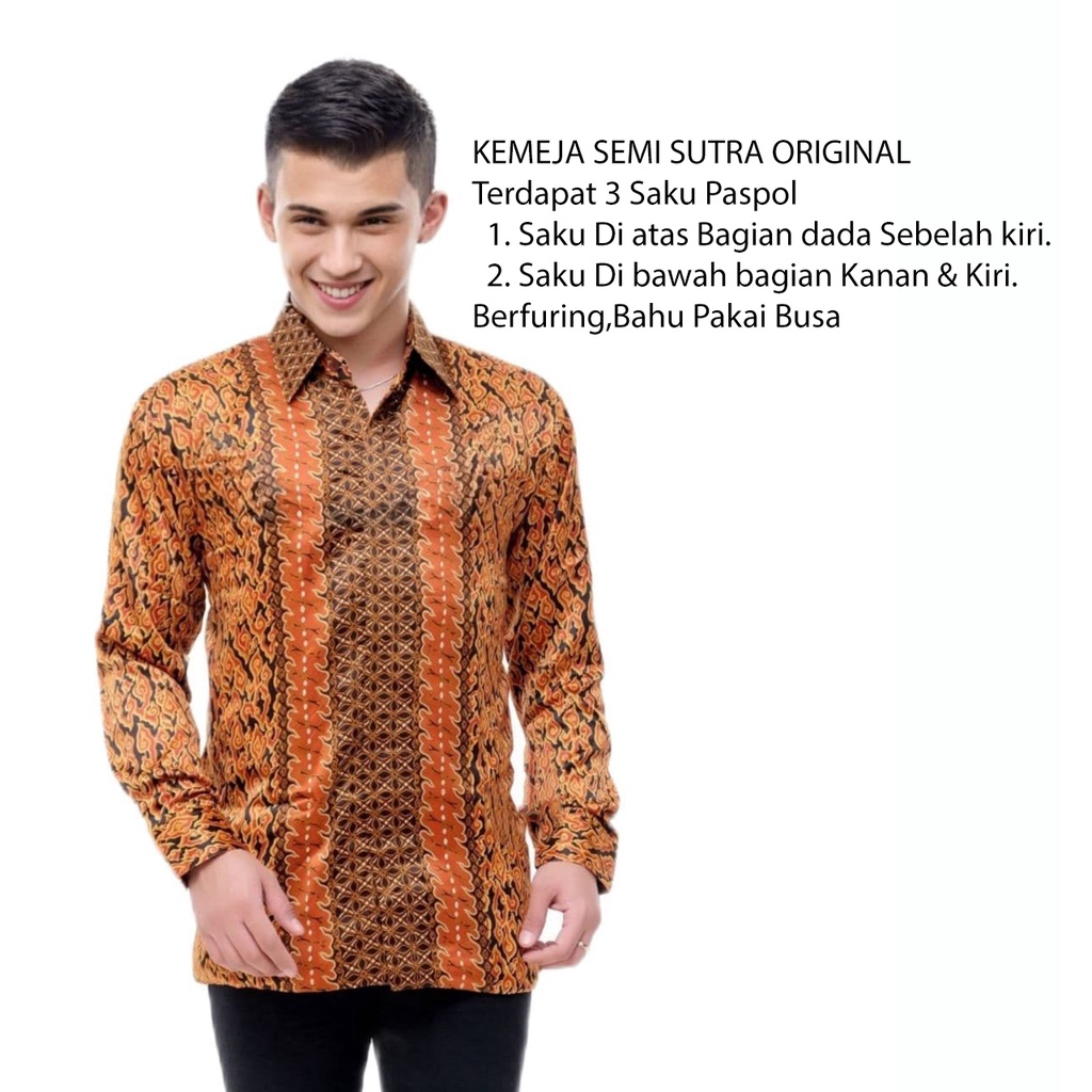 Kemeja Batik Semi Sutra Pria | Hem Batik Semi Sutra Pria | Kemeja Batik | SS0033
