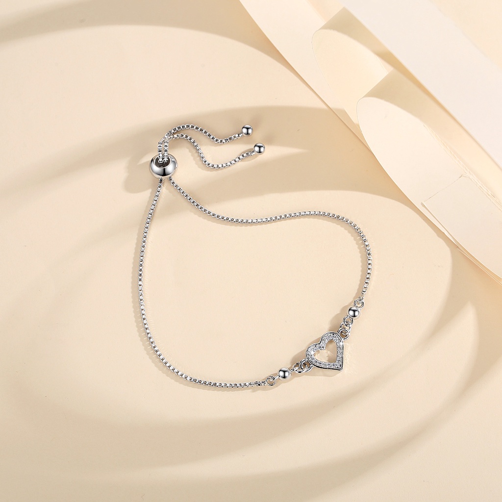 Y754 Gelang Heart Gelang Rantai Titanium Lapis Emas Berlian Aksesoris Wanita