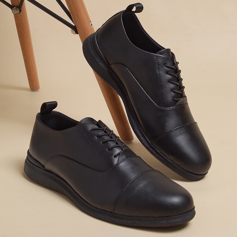 OXFORD 3.0 BLACK (KULIT ASLI) |ManNeedMe x Kenzio| Sepatu Pantofel Pria Derby Shoes Formal ORIGINAL