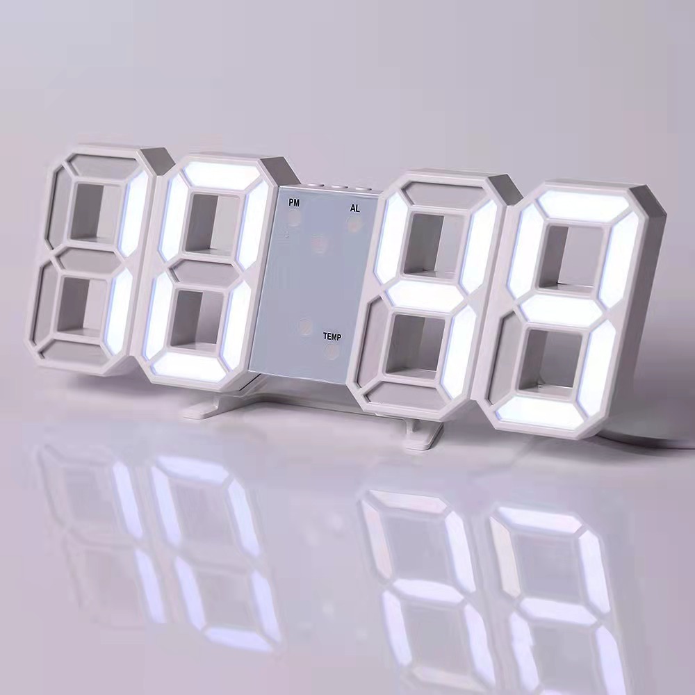 Grosir - J981 LED 3D Clock / Jam Dinding Digital / Jam LED Meja / Jam Alarm / Jam Dekorasi / Jam Unik