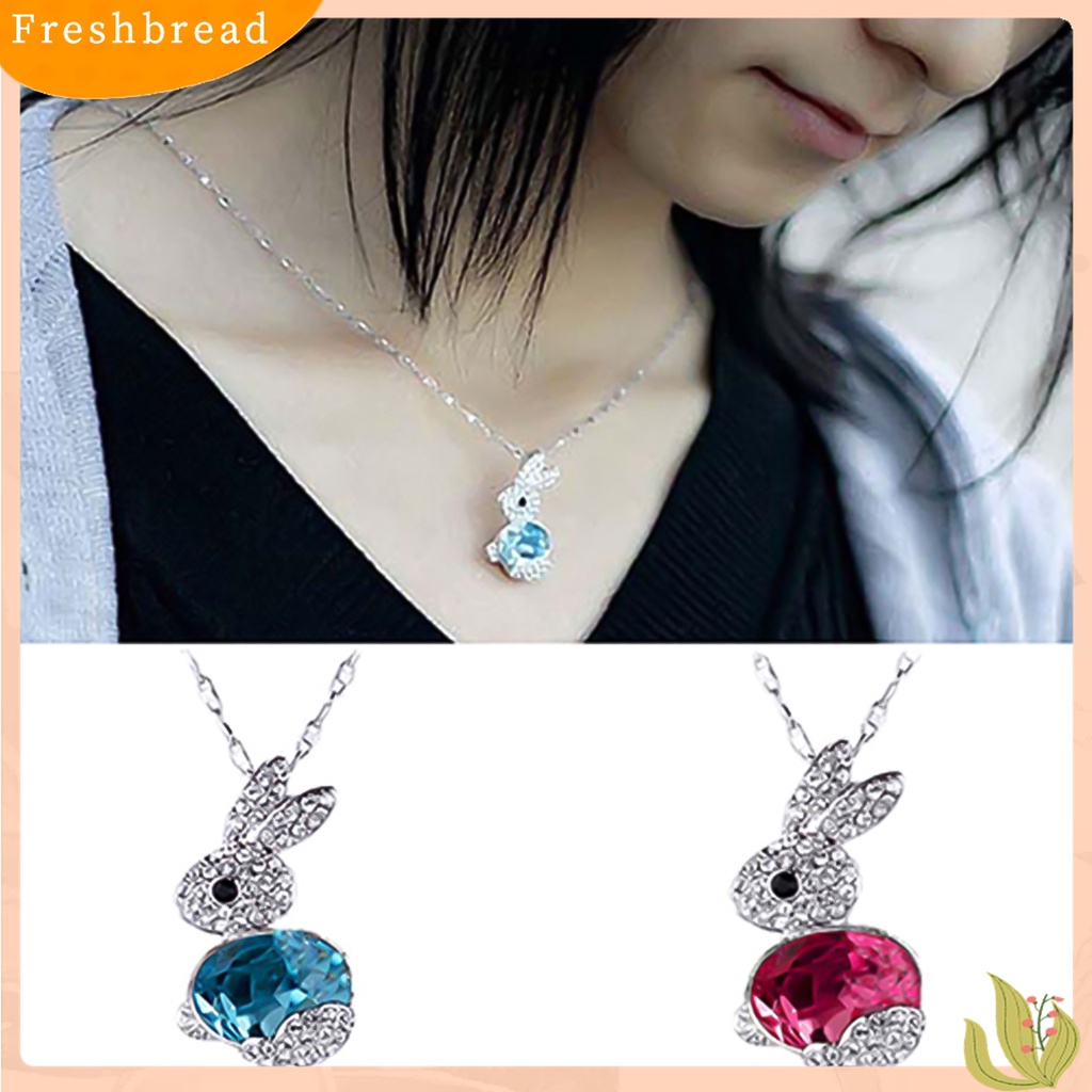 [TERLARIS]Women Fashion Delicate Rhinestone Little Rabbit Pendant Sweater Necklace Jewelry