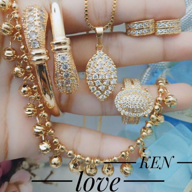 Xuping set perhiasan lapis emas 24k terlaris 1334