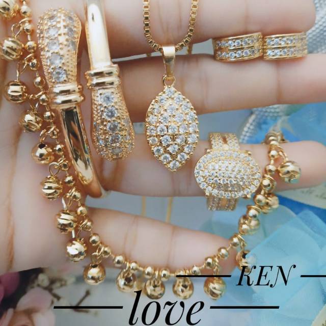 Xuping set perhiasan lapis emas 24k terlaris 1334