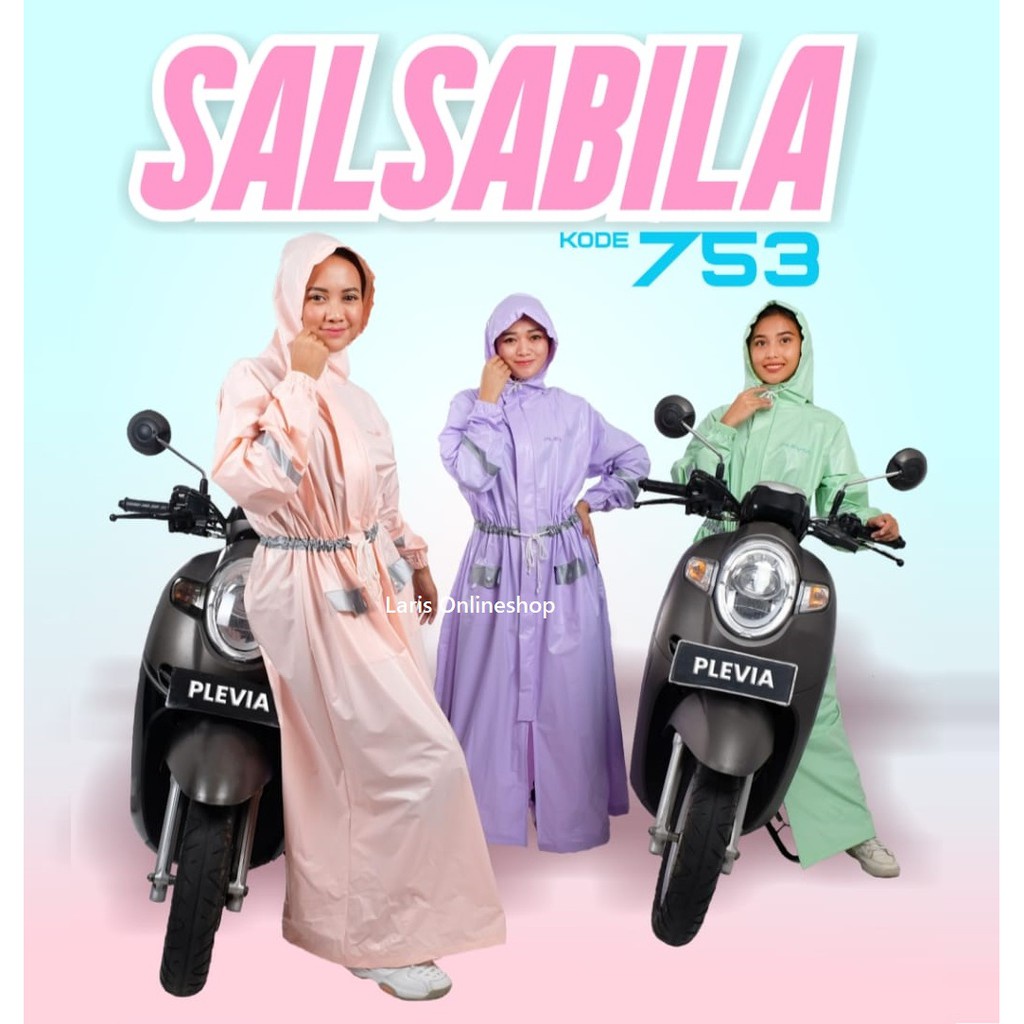 Jas Hujan Jumbo Wanita Dewasa Model Gamis Muslimah Syari - Poncho Rok Terusan Wanita Hijabers Premium Plevia Salsabila 753