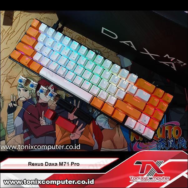 Rexus Keyboard Gaming Mekanikal Daxa Pro M71 - Bluetooth And Usb 3.0 - Blue Sw Terbaru