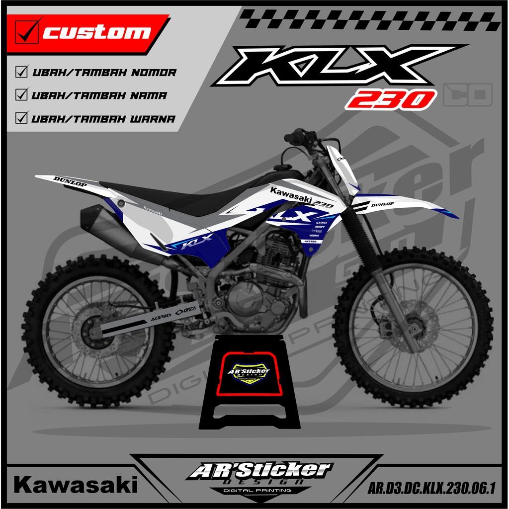 Decal KLX 230 Full Body, Stiker Dekal Motor Kawasaki KLX 230 Full Body D3 006