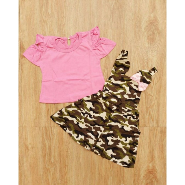 Baju Bayi Perempuan Overall Army Lollipopi Kids