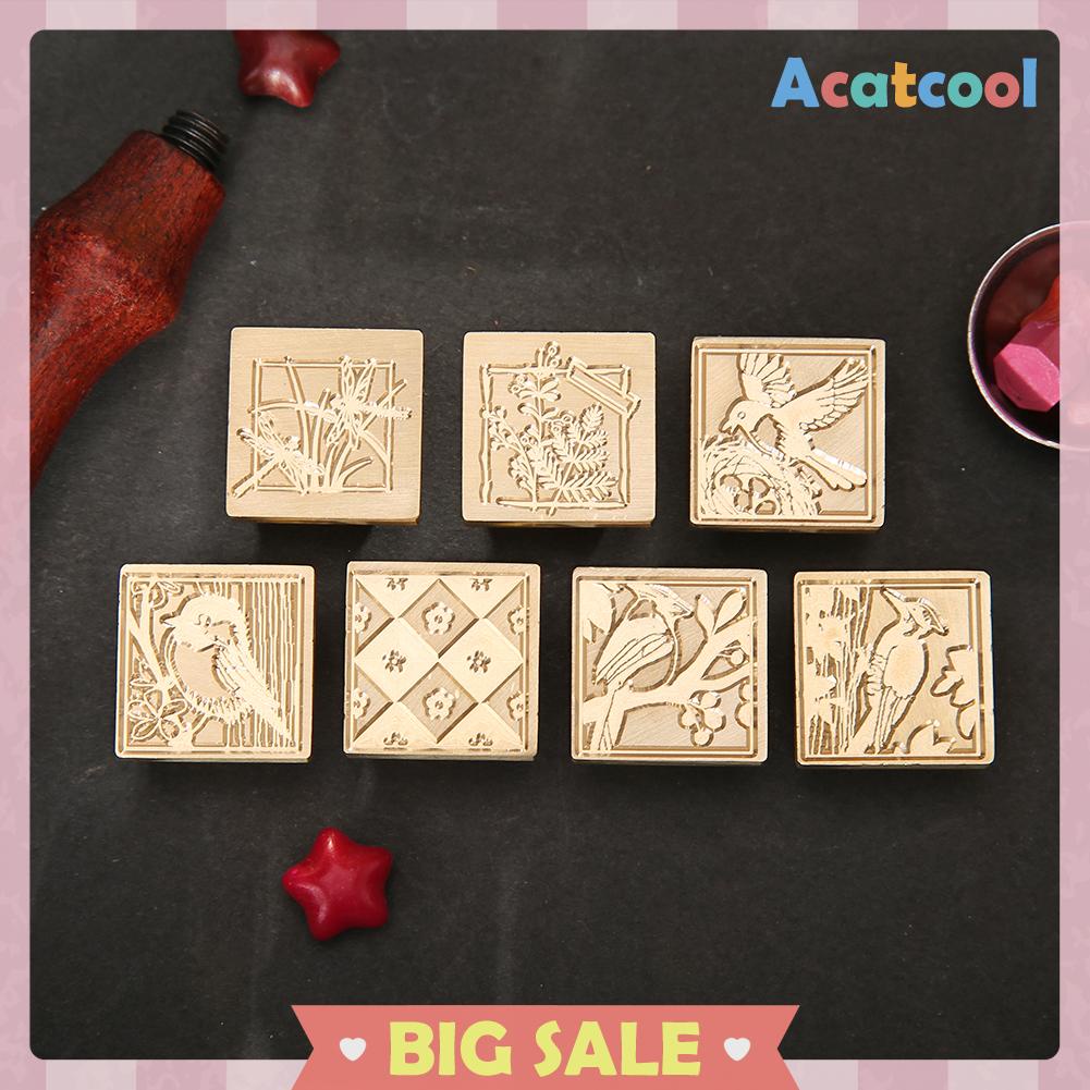 Stempel Segel Lilin Bentuk Persegi Motif Hewan Tanaman Gaya Retro Untuk Scrapbook