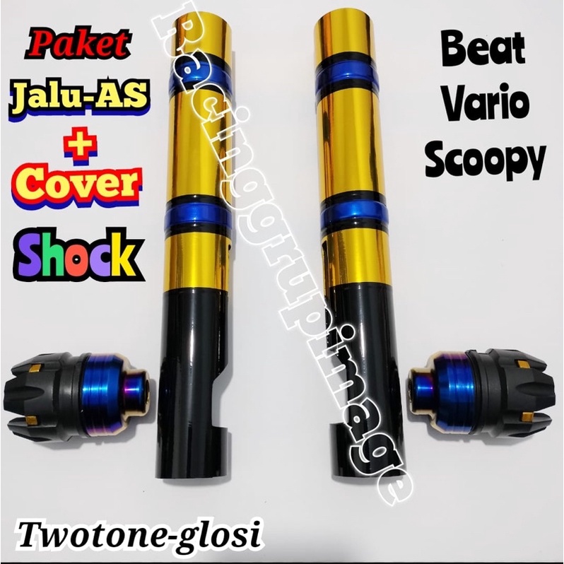 COVER SHOCK DEPAN VARIO 125 150 TWO TONE PLUS JAKU AS RODA DEPAN